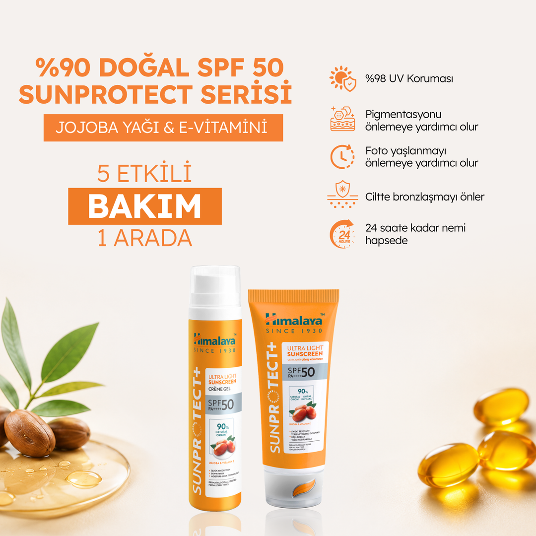 Himalaya Sunprotect+ Ultra Hafif Güneş Koruyucu Krem, 50 gr