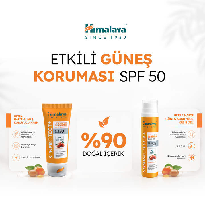 Himalaya Sunprotect+ Ultra Hafif Güneş Koruyucu Krem, 50 gr