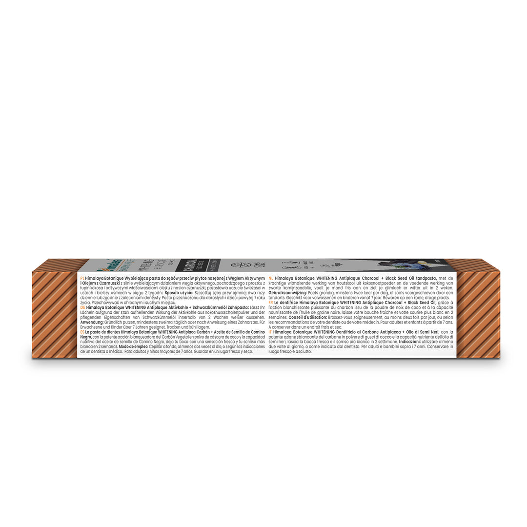 Kömür & Çörek Otu Yağı Beyazlatıcı Plak Karşıtı Organik İçerikli Diş Macunu, 100% Vejeteryan, EcoCert sertifikasına sahip, 75 ml