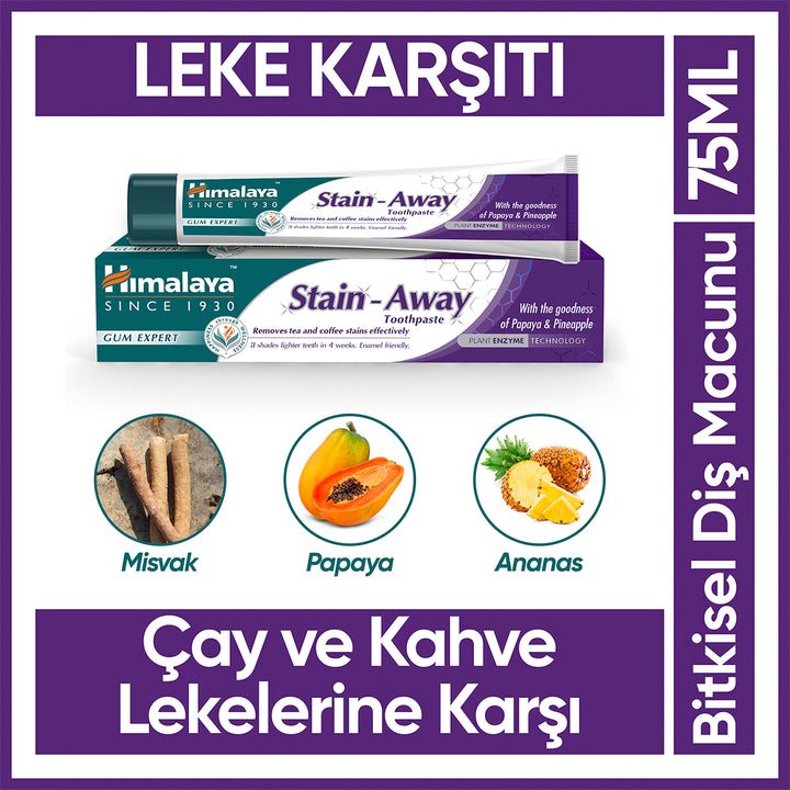 Leke Karşıtı Bitkisel Diş Macunu, Florürsüz, Daha Parlak Dişler 75 ml