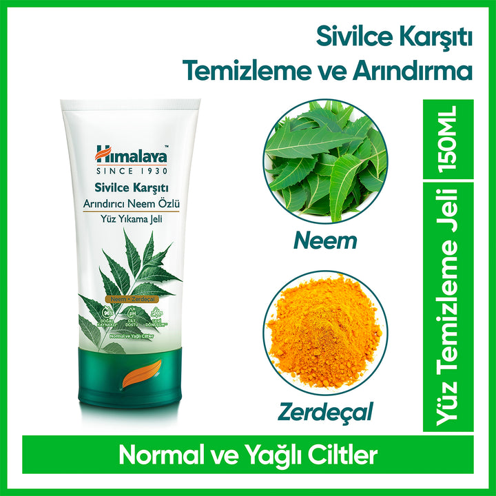 Arındırıcı Yüz Yıkama Jeli, Neem, Zerdeçal, Normal ve Yağlı Ciltler, 150 ml