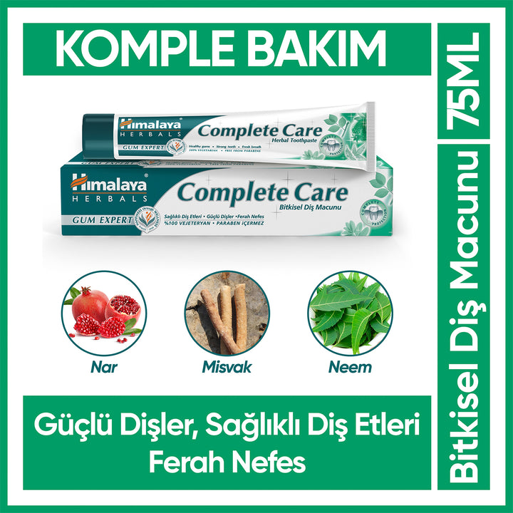 Komple Bakım Bitkisel Diş Macunu, Kalsiyum Florürlü, Parabensiz, 100%  Vejeteryan, Güçlü Dişler, 75 ml